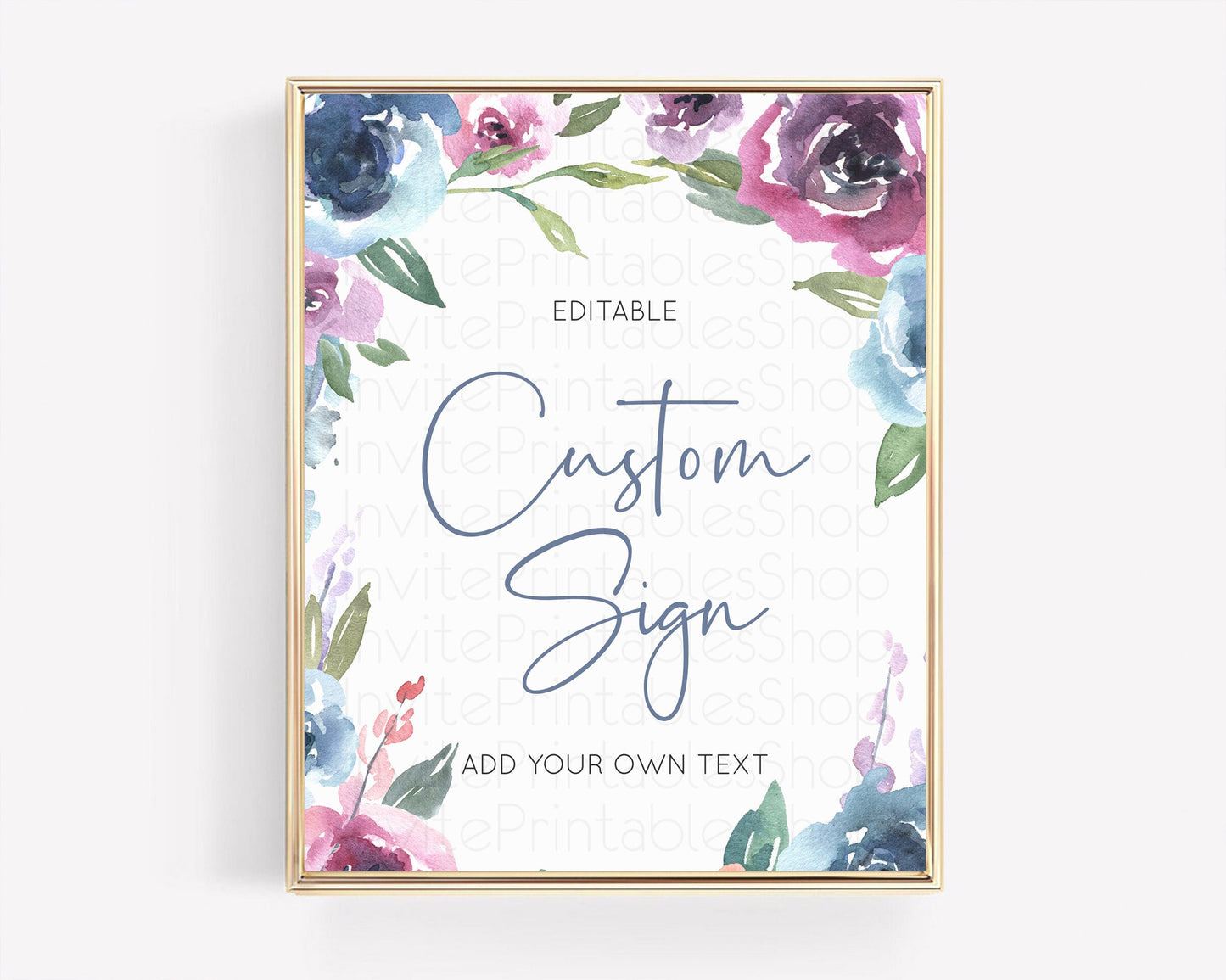 Wildflower Floral Table Sign Decor Secret Garden Sign Template Pastel Floral Garden Party Boho Flowers Birthday Baby Shower Wedding D10780