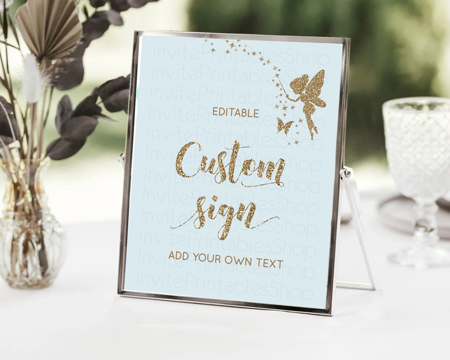 Fairy Sign Enchanted Garden Table Sign Decor Pastel Floral Butterfly Party Secret Garden Birthday Baptism Baby Shower Bridal Shower D10907