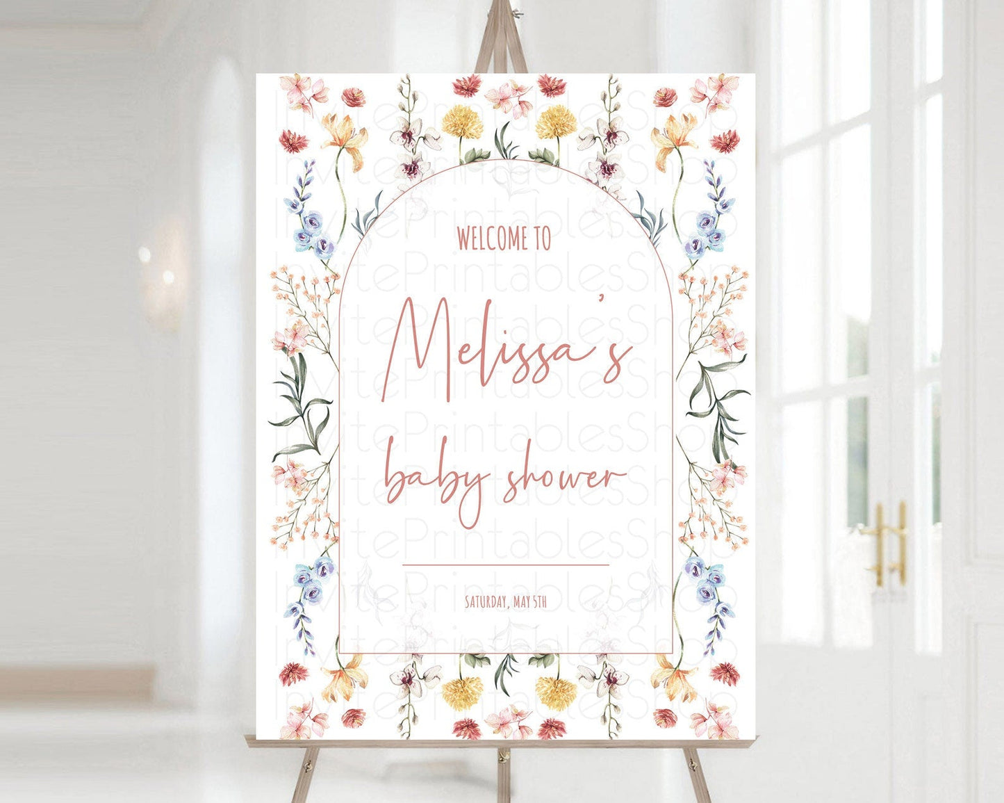 Secret Garden Baby Shower Welcome Sign Wildflower Welcome Board Pastel Flower Garden Welcome Poster Boho Wildflower Welcome Sign D10682