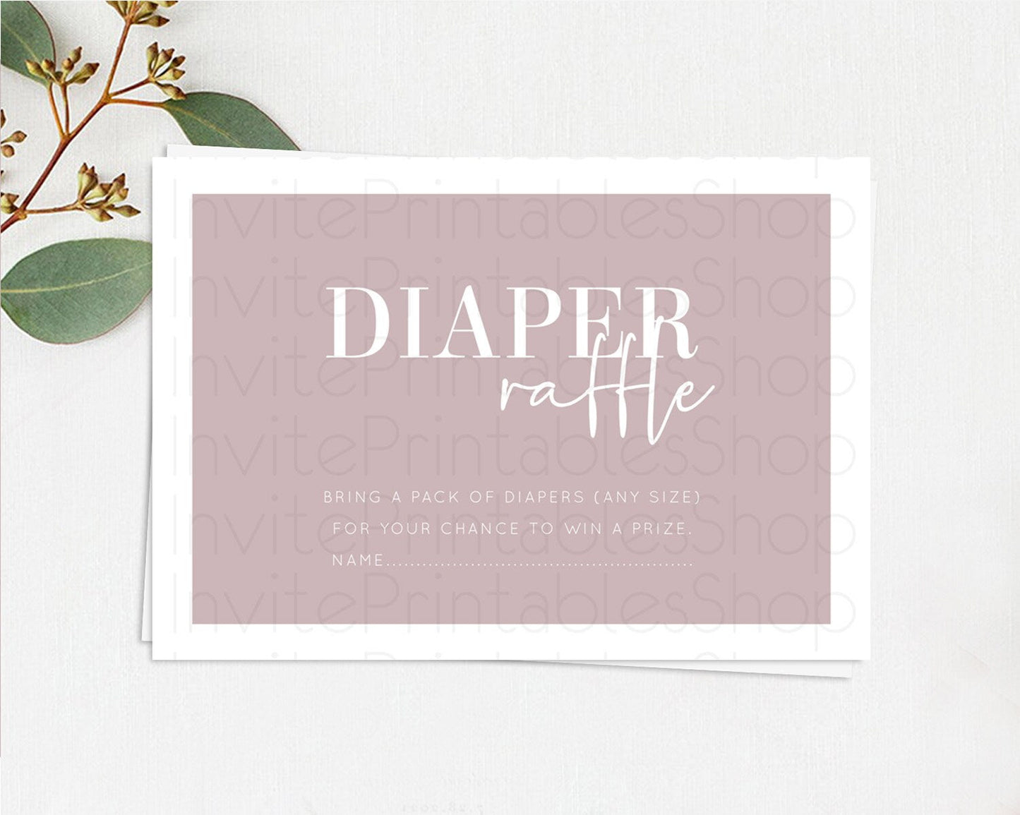 Pink Diaper Raffle Card Plain Pink Diaper Raffle Insert Minimalist Pastel Pink Diaper Ticket Pink Simple Baby Shower Raffle Game D10936