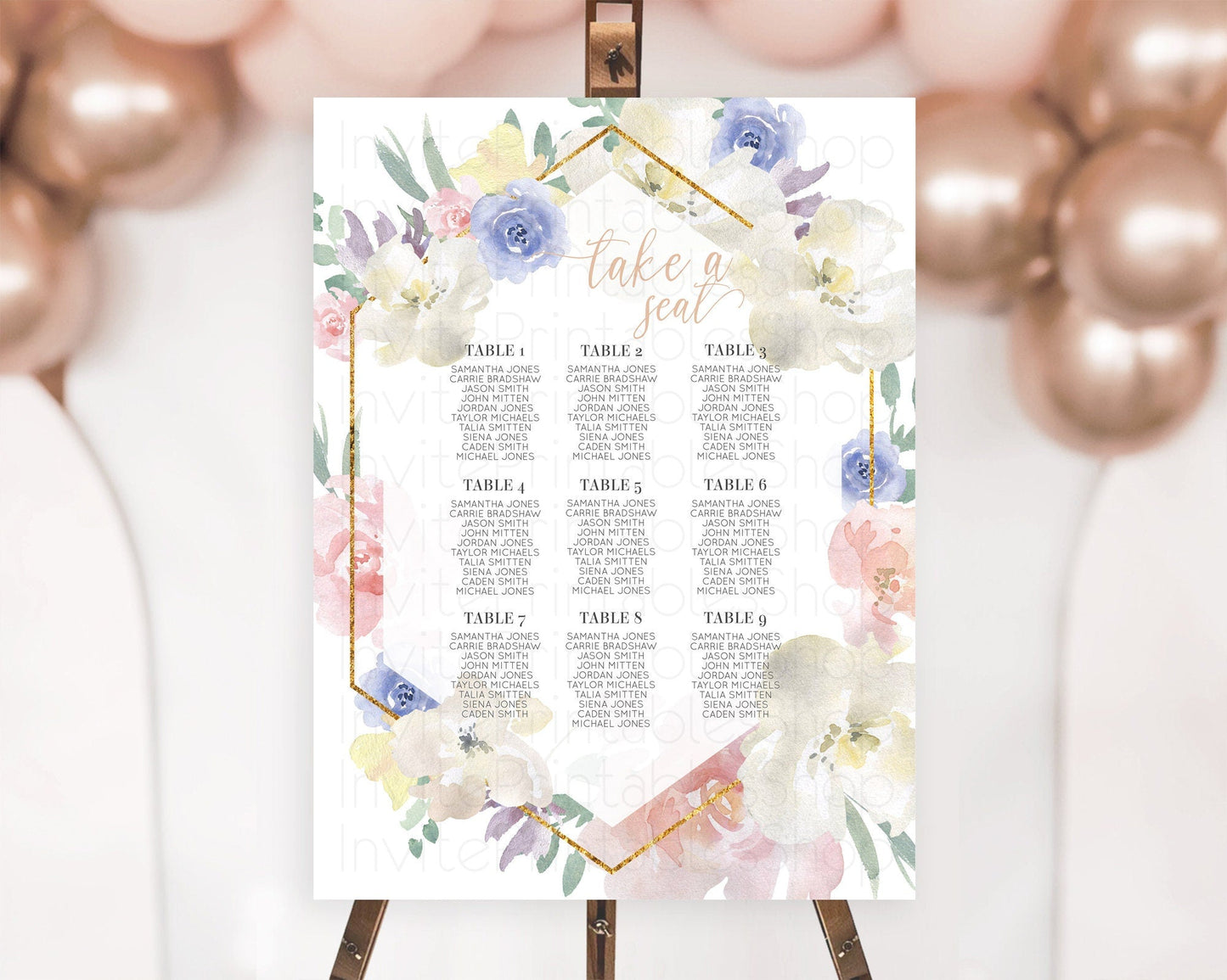 Secret Garden Seating Chart Wildflower Seating Chart Pastel Flowers Seating Chart Enchanted Garden Boho Floral Take A Seat Decor D10254