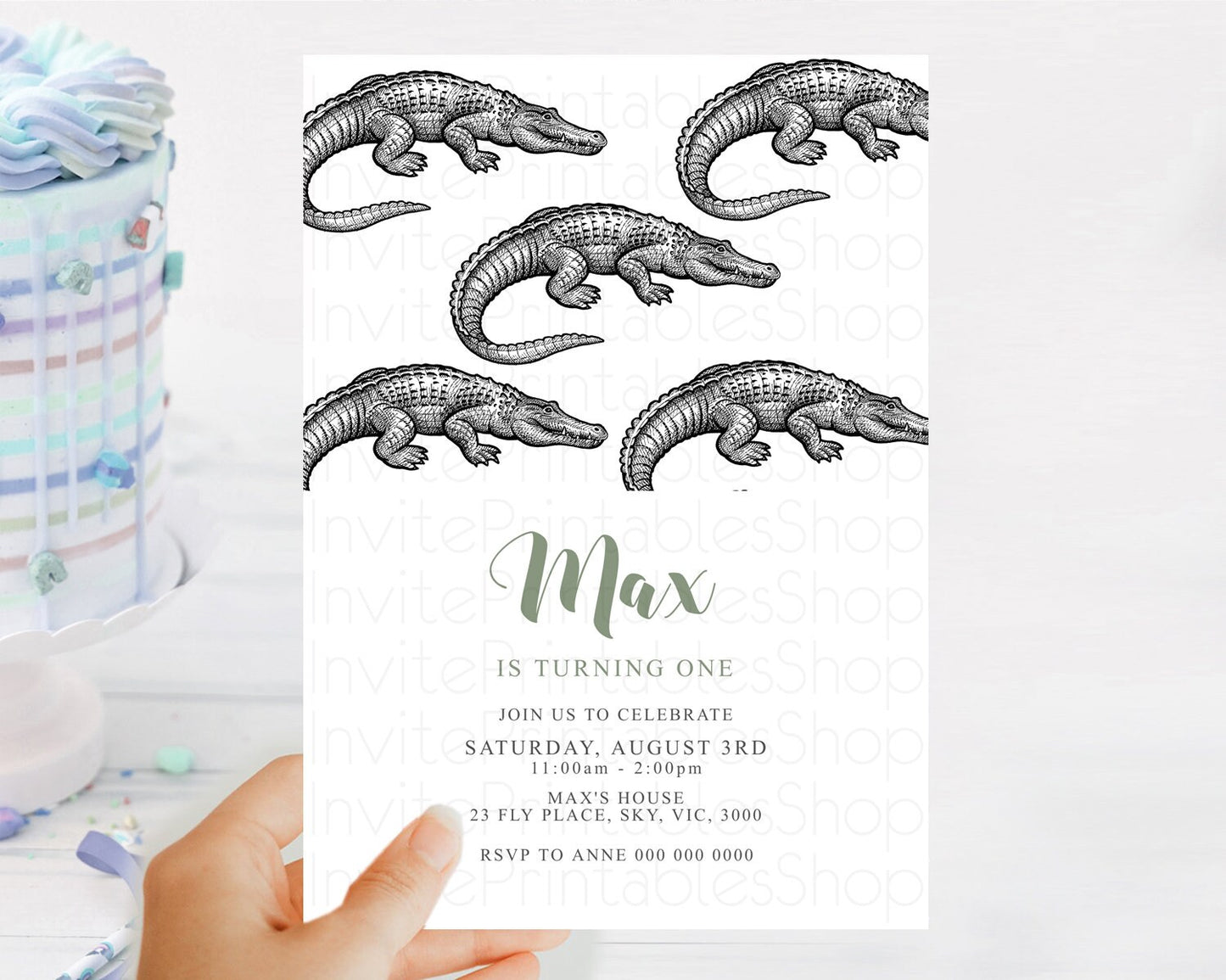 Editable Crocodile Birthday Invitation Alligator Birthday Invitation Later A