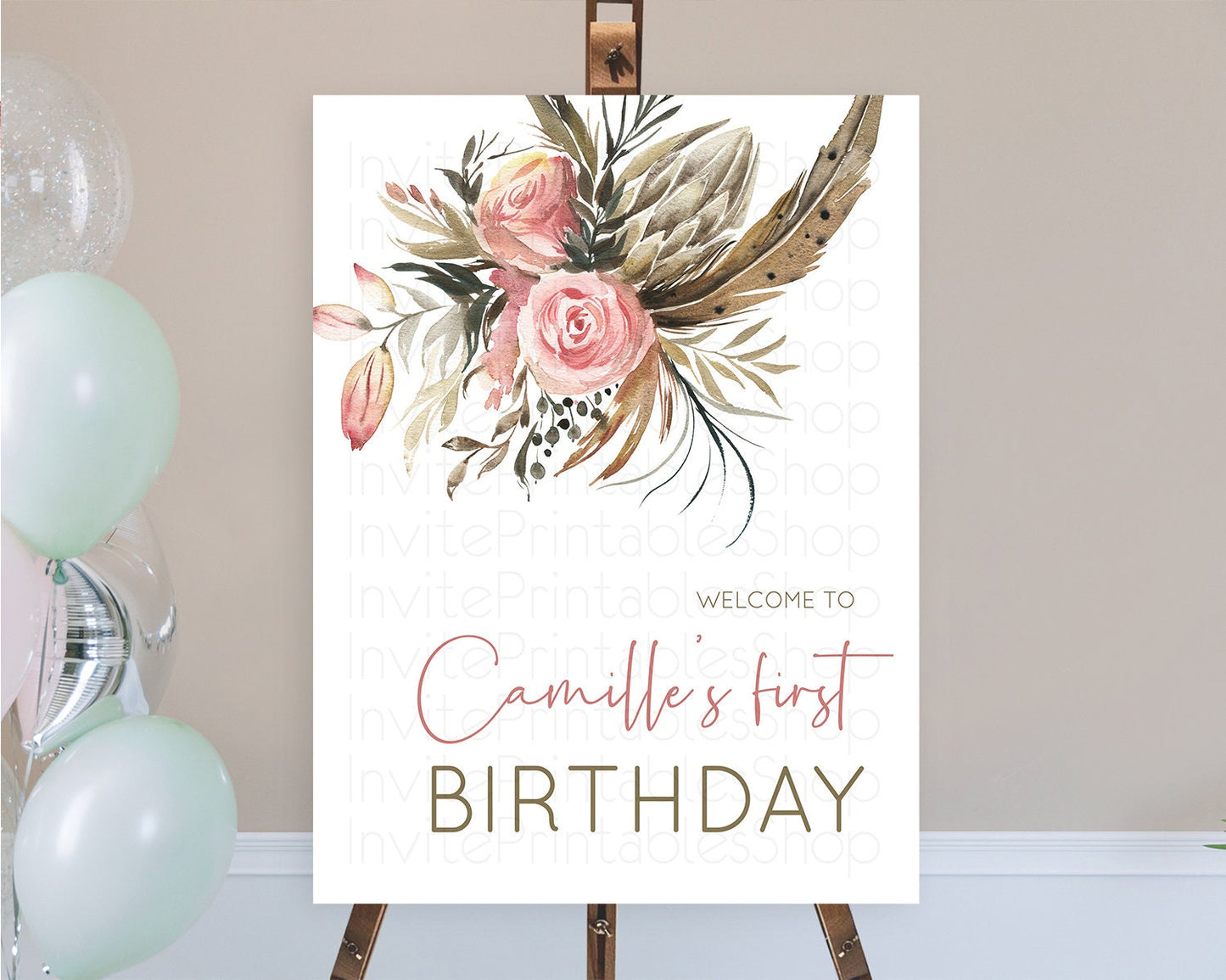 Secret Garden Welcome Sign Wildflower Welcome Board Pastel Flower Garden Welcome Poster Boho Wildflower First Birthday Welcome Sign D10686