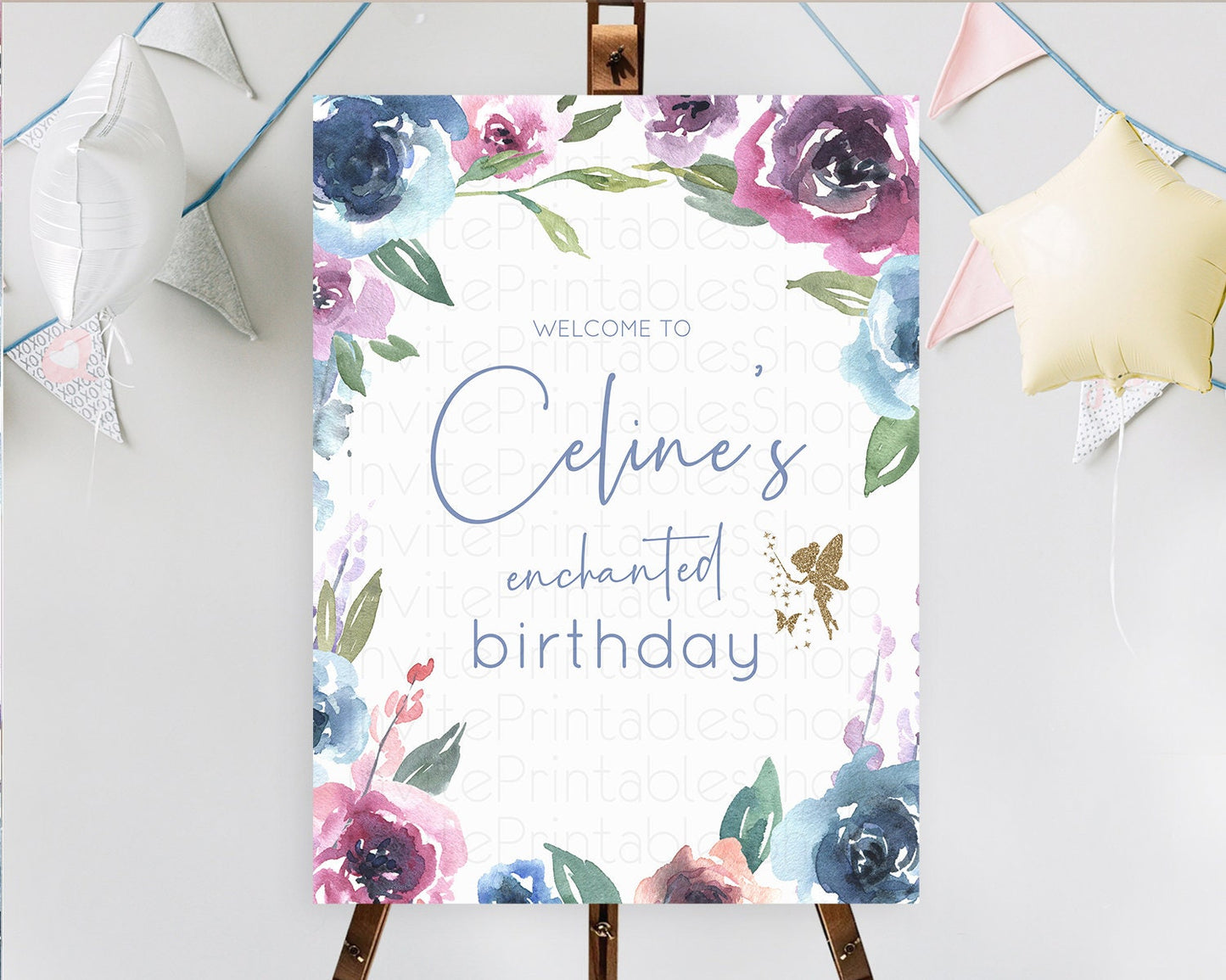 Fairy Welcome Sign Fairy Welcome Board Enchanted Garden Pastel Floral Butterfly Decor Secret Garden First Birthday Welcome Sign D10188