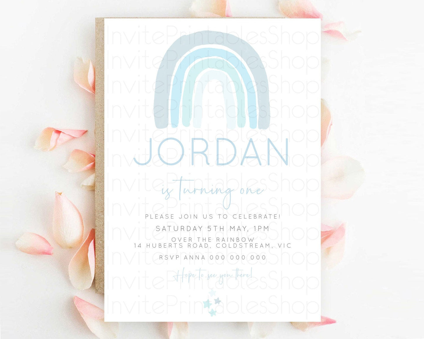 Pastel Rainbow Birthday Invitation Pastel Rainbow Invitation Rainbow Invitation Pastel Invitation Boho Rainbow 1st First Birthday D23102