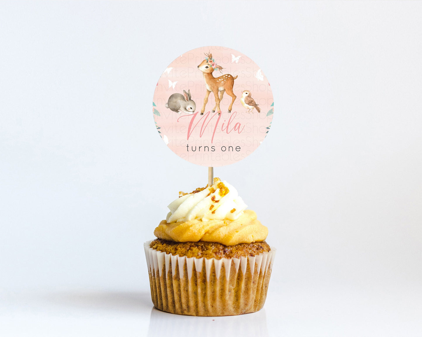 Editable Fawn Cupcake Toppers Deer Cupcake Toppers Enchanted Forest Party Bu