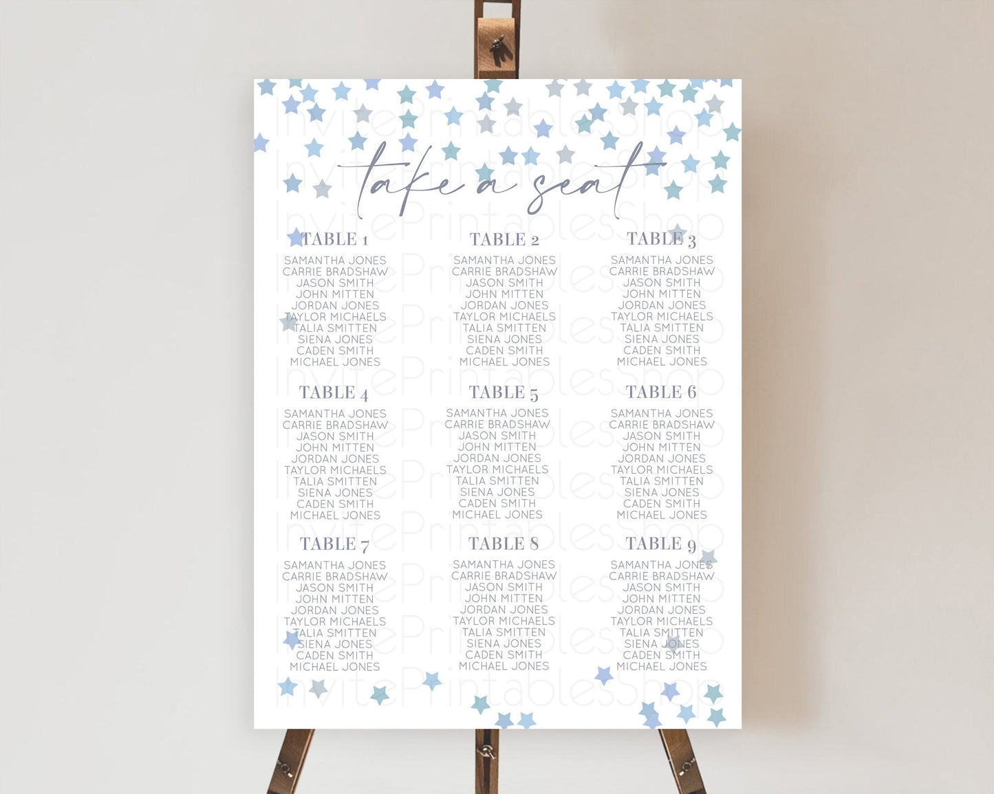 Star Seating Chart Pastel Stars Seating Chart Shooting Star Sprinkle Stars Rainbow Colorful Confetti Twinkle Little Star Decor D10341