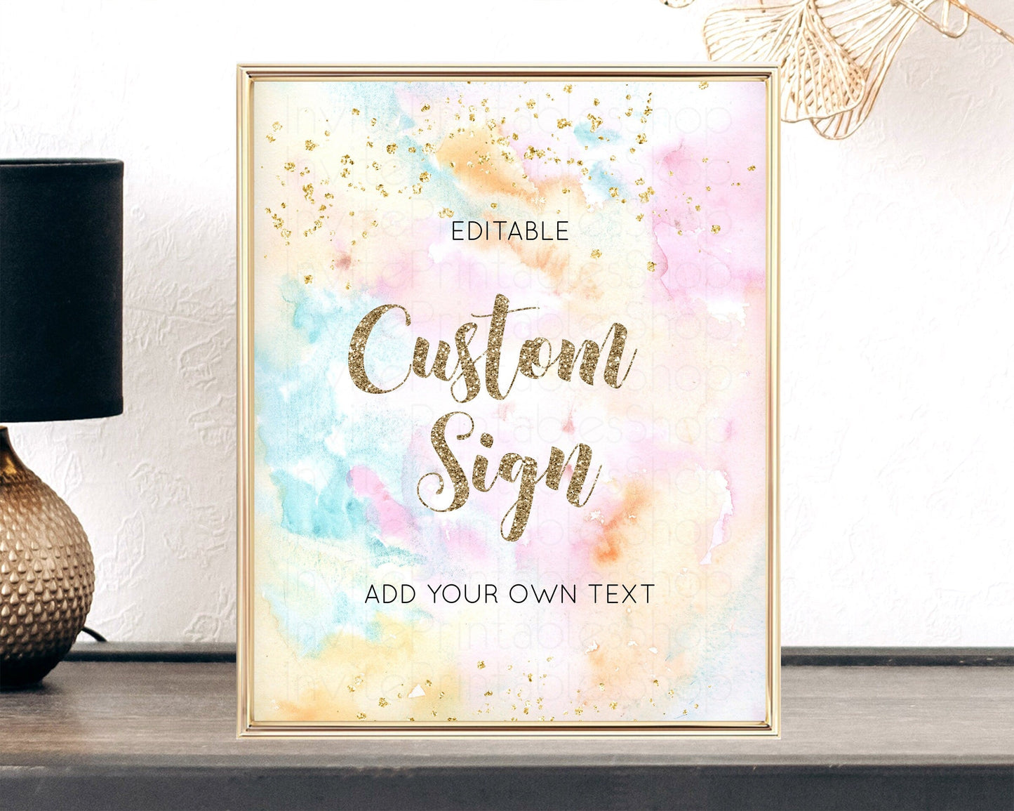 Pastel Rainbow Sign Cards Gifts Sign Table Signs Diaper Sign Books Sign Food Sign Custom Sign Glitter Wedding Birthday Baby Shower 8x10 G566