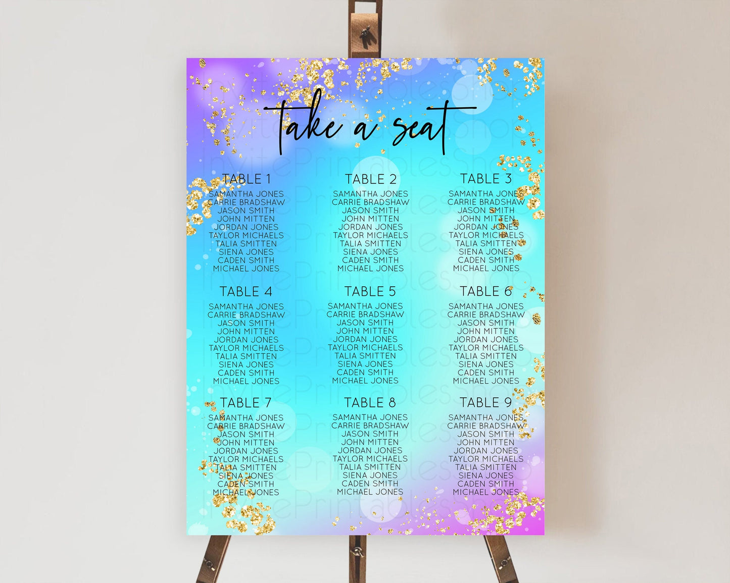 Mermaid Seating Chart Mermaid Seating Sign Rainbow Fish Under The Sea Colorful Pastel Mermaid Pool Party Décor Mermaid Seating Board D10573