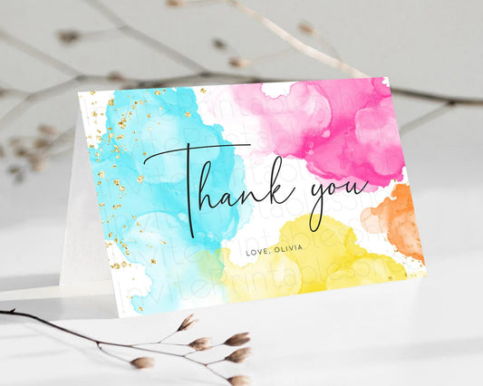 Editable Pastel Thank You Rainbow Thank You Card Colorful Pastel Birthday Th