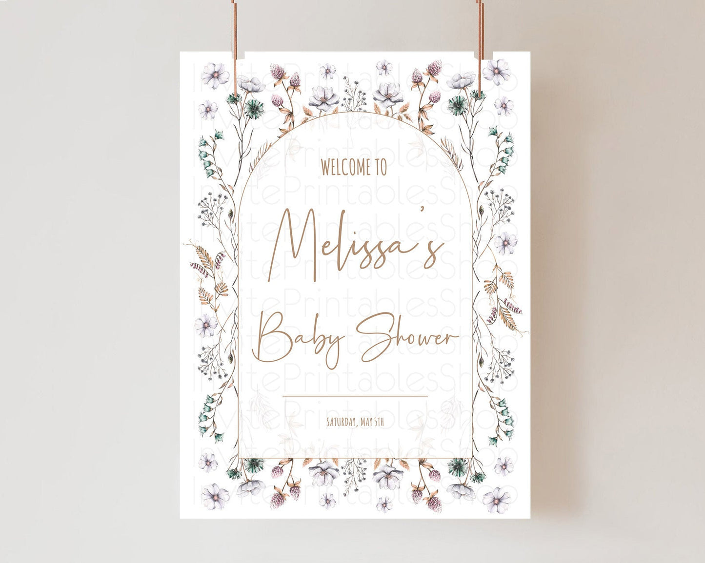 Secret Garden Baby Shower Welcome Sign Wildflower Welcome Board Pastel Flower Garden Welcome Poster Boho Wildflower Welcome Sign D10604