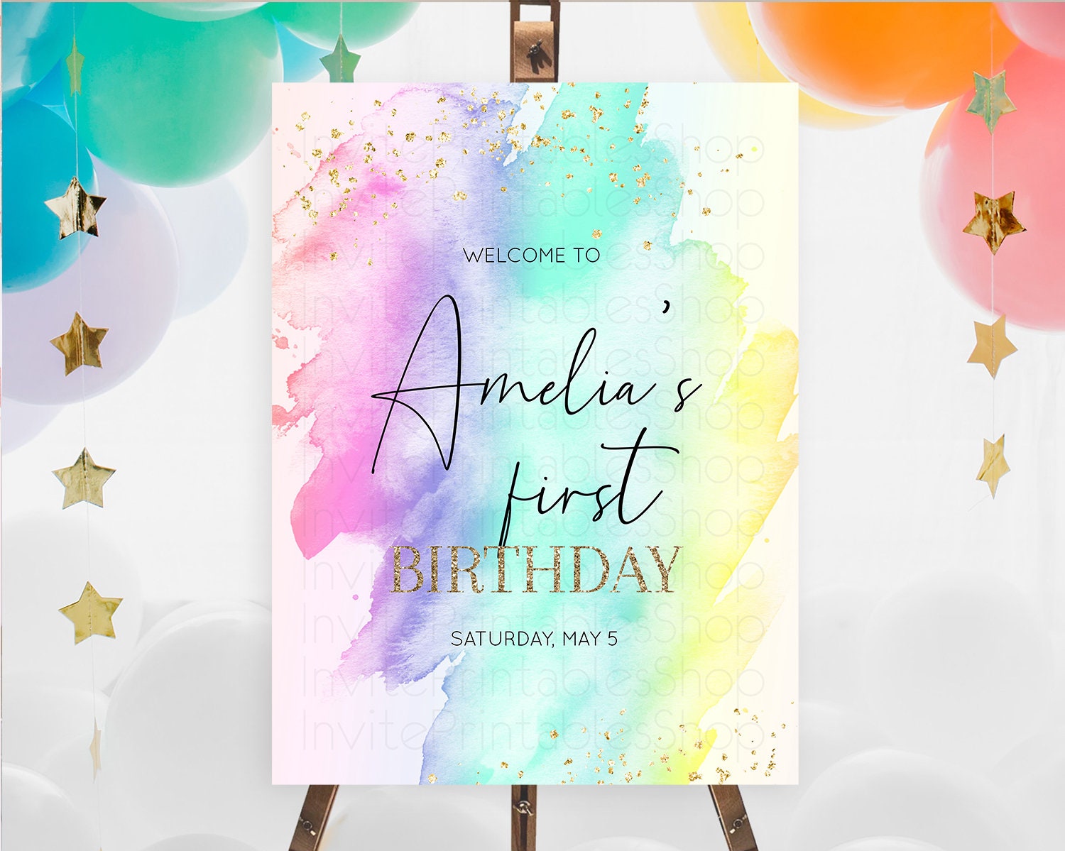 Editable Pastel Welcome Sign Pastel Rainbow Welcome Sign Colorful Rainbow Co
