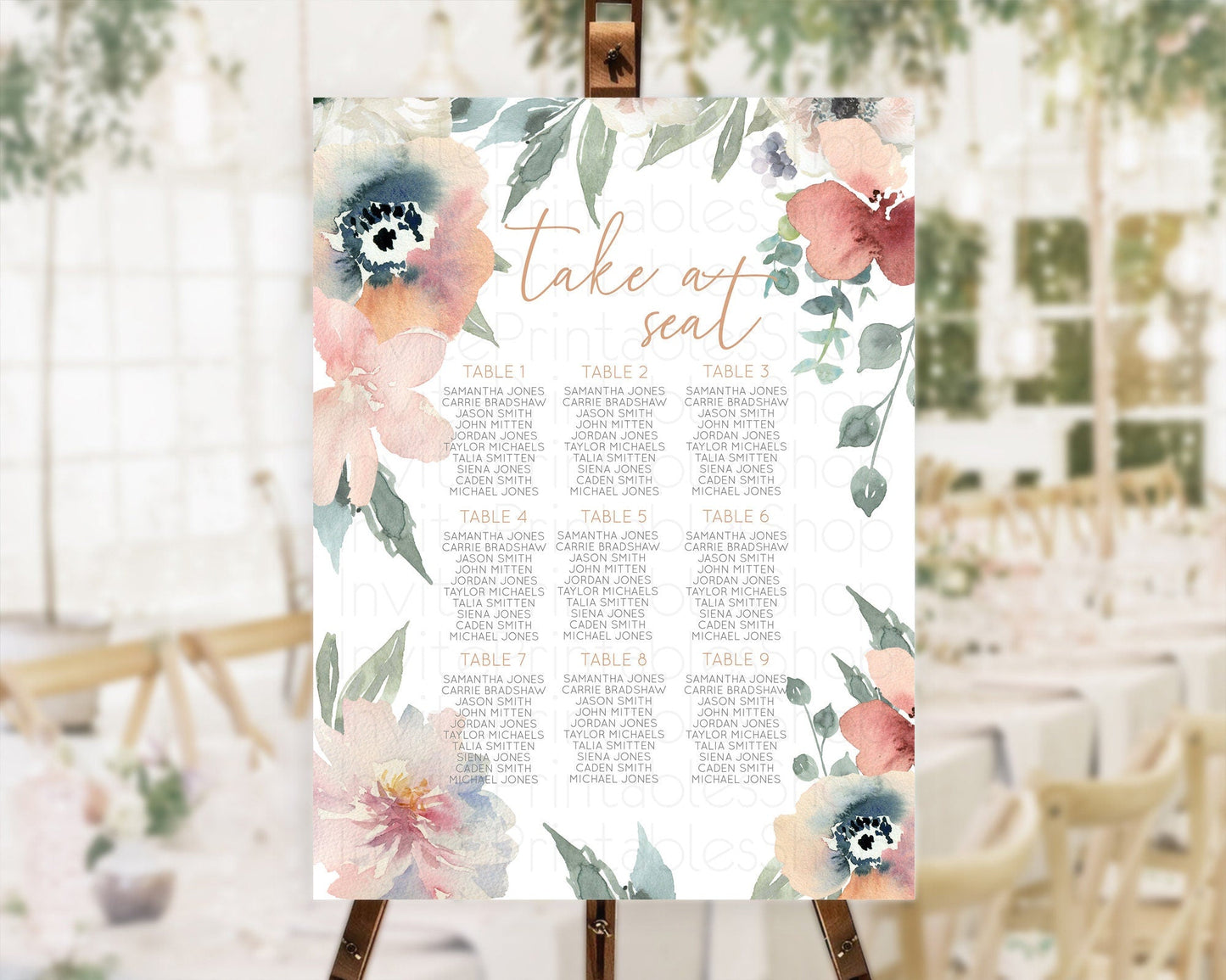 Secret Garden Seating Chart Wildflower Seating Chart Pastel Flowers Seating Chart Enchanted Garden Boho Floral Take A Seat Decor D10787