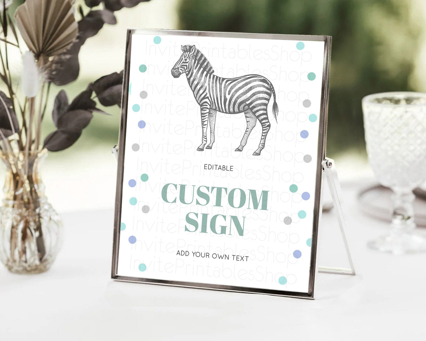 Zebra Sign Zebra Table Sign Decor Zebra Party Sign Template Safari Adventure Zebra Minimal Theme 1st Birthday Baptism Baby Shower D10856