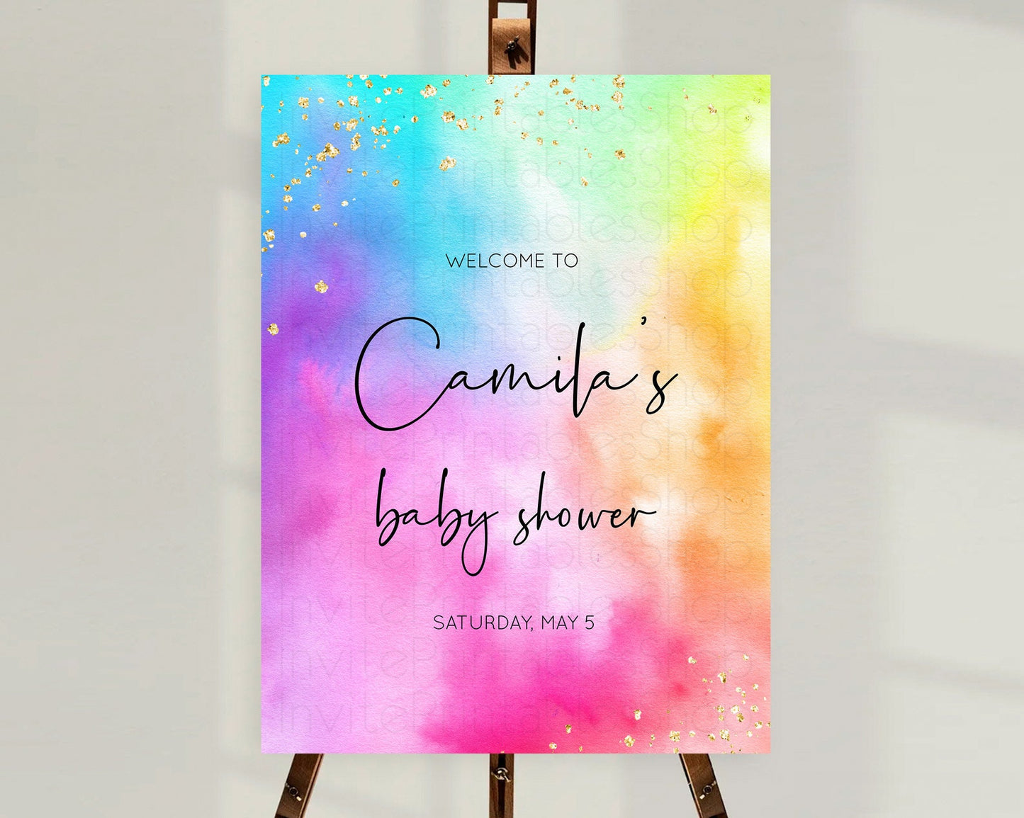 Tie Dye Baby Shower Welcome Board Rainbow Tie Dye Welcome Sign Pastel Welcome Poster Colorful Pastel Welcome Rainbow Tie Dye Sign D10456