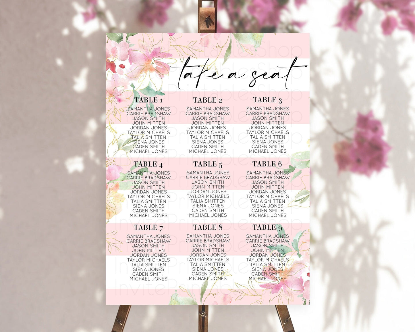 Secret Garden Seating Chart Wildflower Seating Chart Pastel Flowers Seating Chart Enchanted Garden Boho Floral Take A Seat Decor D10301