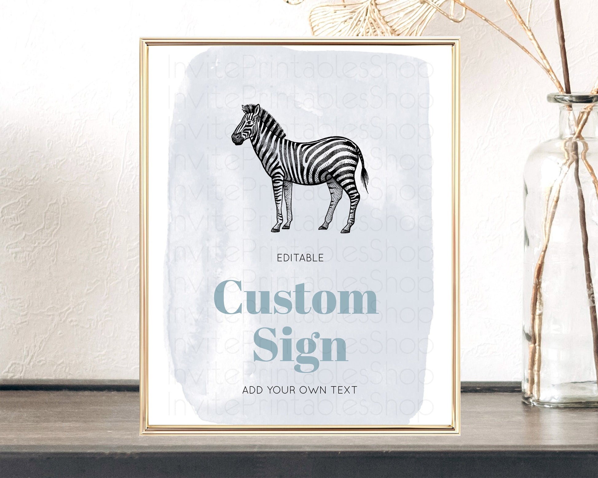Editable Zebra Sign Zebra Table Sign Decor Zebra Party Sign Template Safari