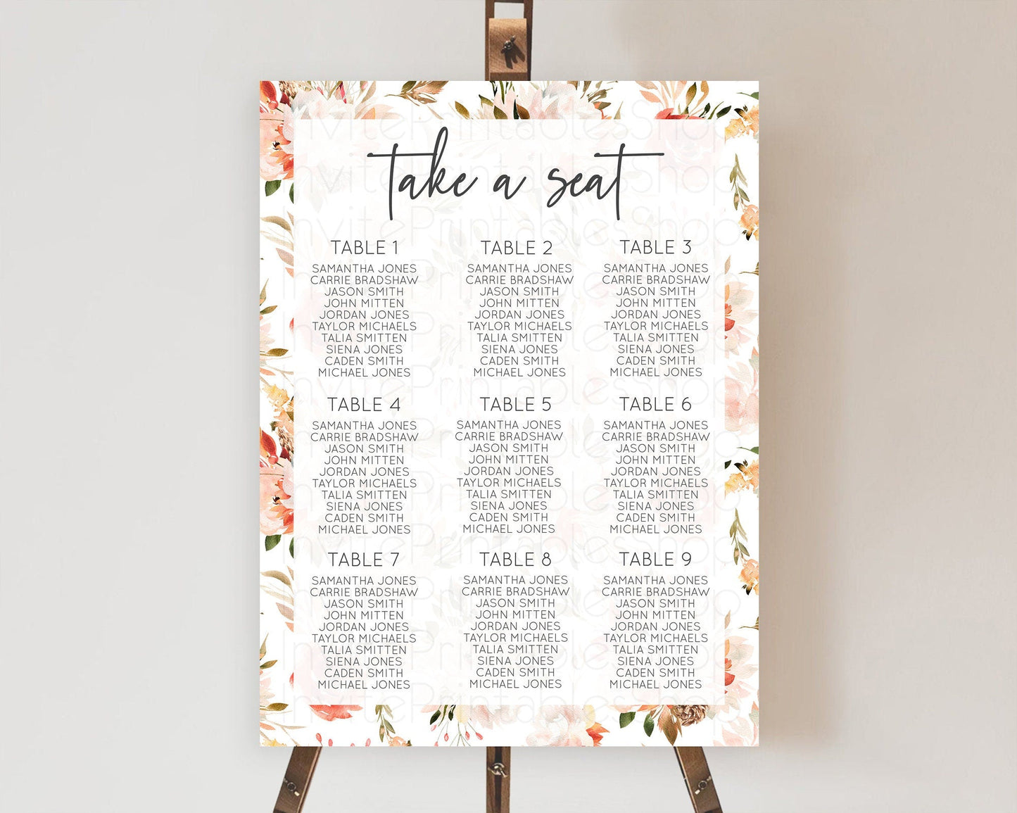Secret Garden Seating Chart Wildflower Seating Chart Pastel Flowers Seating Chart Enchanted Garden Boho Floral Take A Seat Decor D10540