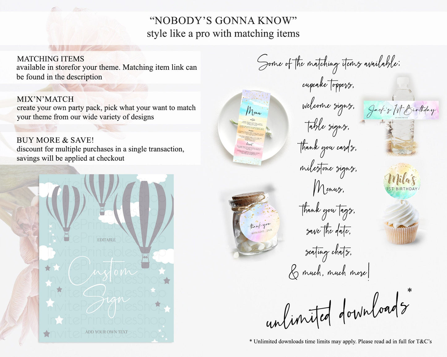 Hot Air Balloon Sign Hot Air Balloon Table Sign Decor Adventure Awaits Mr. ONEderful Party 1st Birthday Baptism Baby Shower D10324