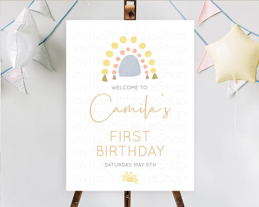 Editable Pastel Rainbow Welcome Sign Boho Rainbow Welcome Board Rainbow Welc