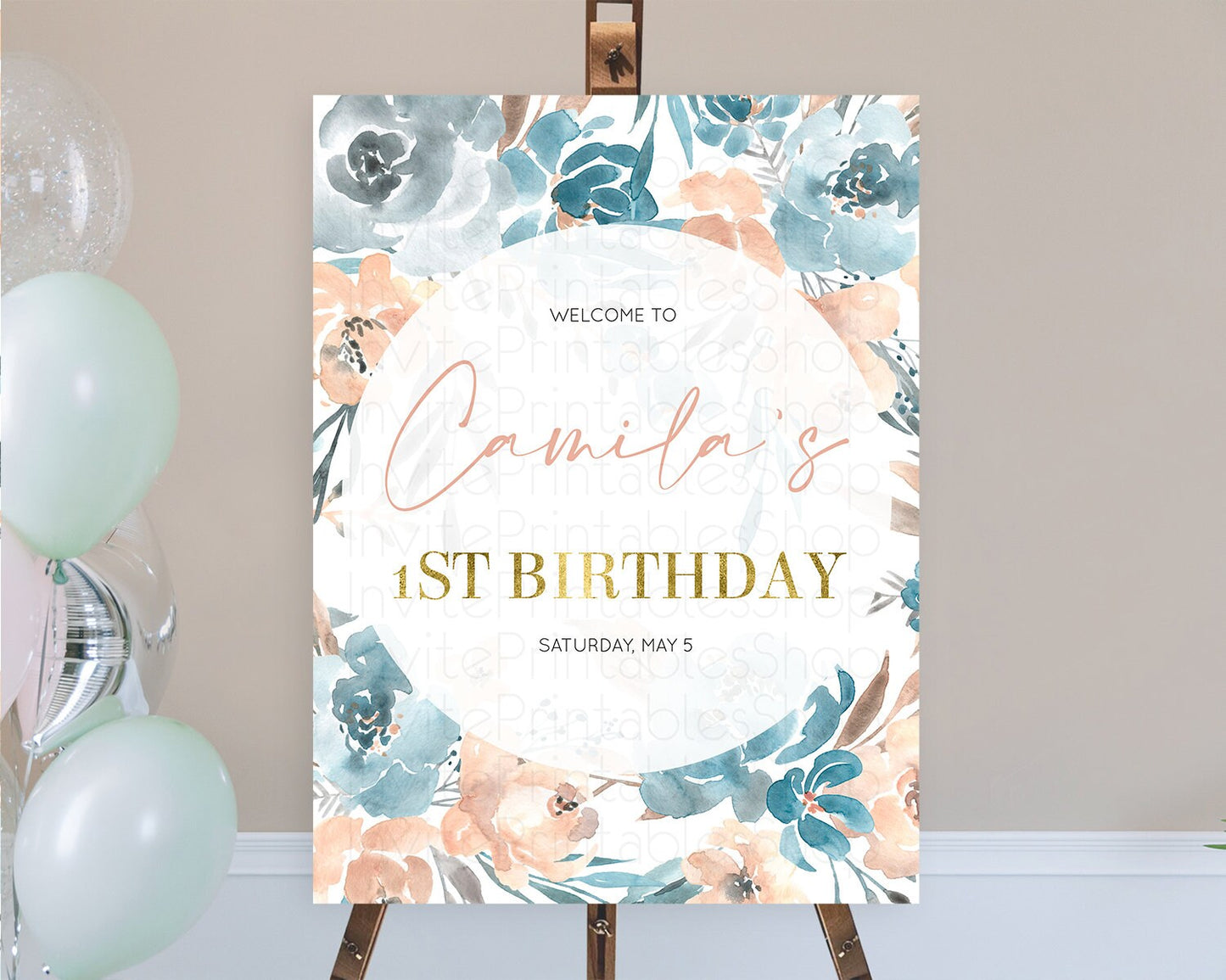 Secret Garden Welcome Sign Wildflower Welcome Board Pastel Flower Garden Welcome Poster Boho Wildflower First Birthday Welcome Sign D10190