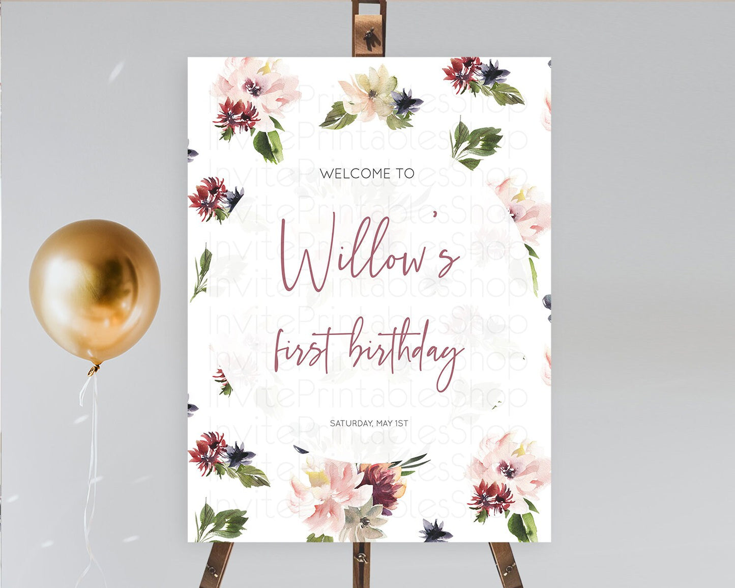 Secret Garden Welcome Sign Wildflower Welcome Board Pastel Flower Garden Welcome Poster Boho Wildflower First Birthday Welcome Sign D10538