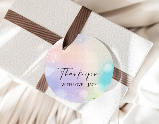 Editable Pastel Thank You Tags Rainbow Thank You Gift Tags Colorful Pastel F