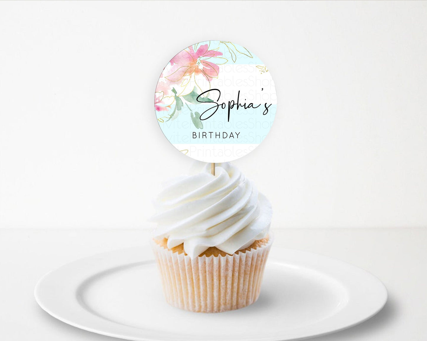 Editable Secret Garden Cupcake Toppers Wildflower Cupcake Toppers Pastel Flo