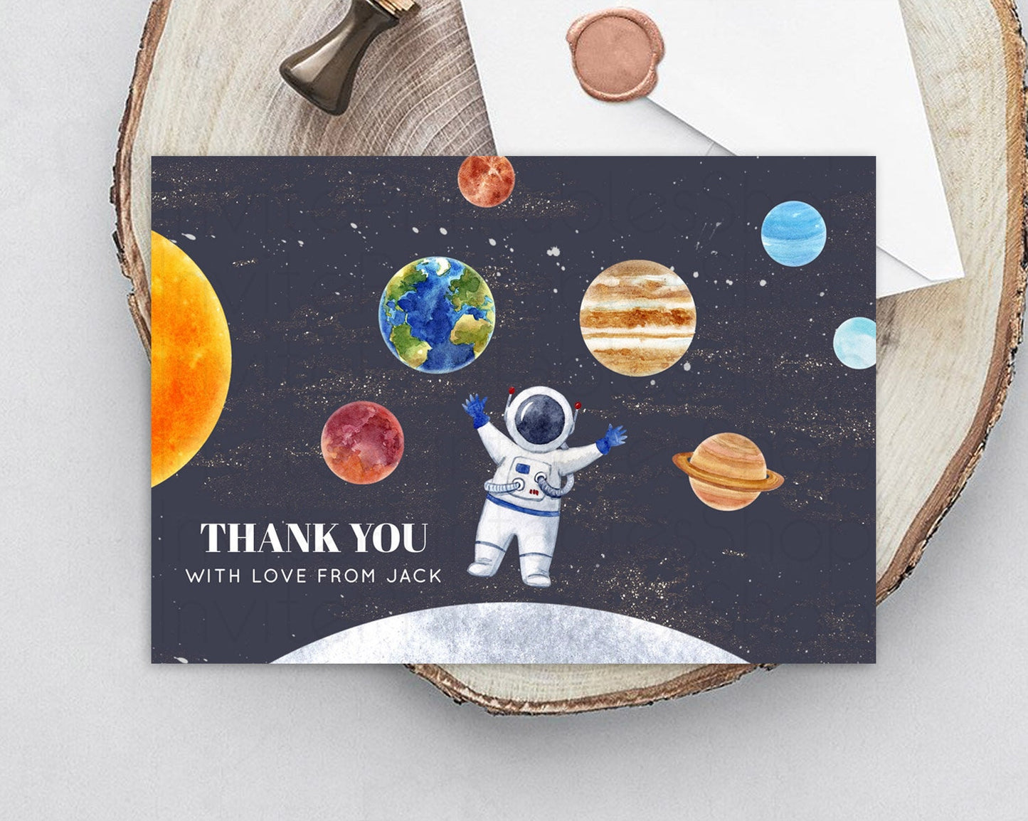 Space Thank You Space Thank You Card First Trip Around the Sun Thank You Card Planets Solar System First Birthday Thank You Cards D10430