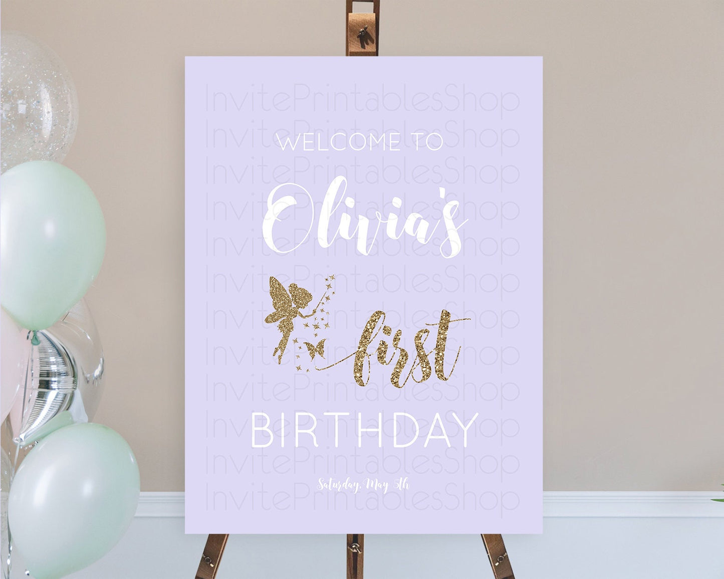 Fairy Welcome Sign Fairy Welcome Board Enchanted Garden Pastel Floral Butterfly Décor Secret Garden First Birthday Welcome Sign D10389