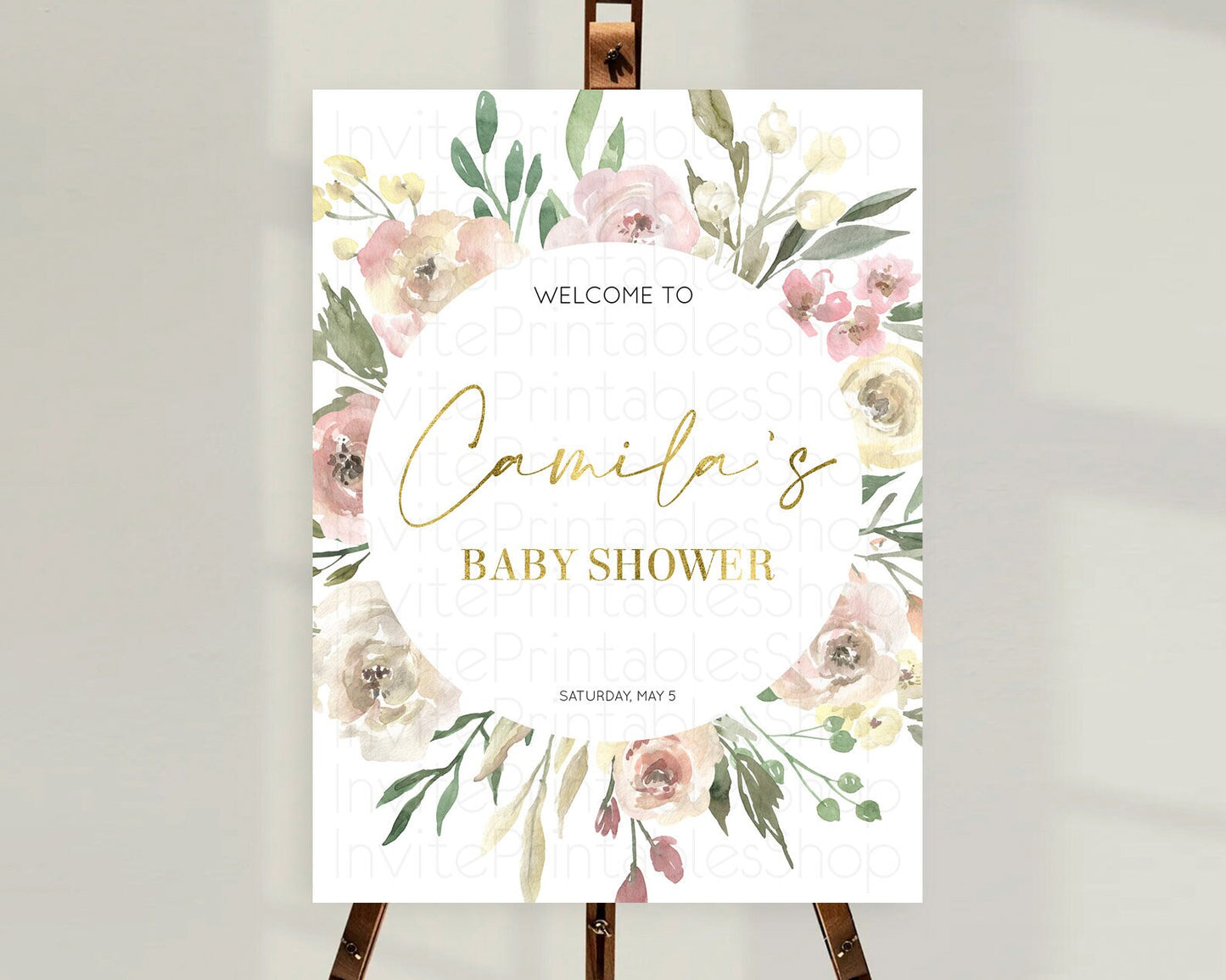 Secret Garden Baby Shower Welcome Sign Wildflower Welcome Board Pastel Flower Garden Welcome Poster Boho Wildflower Welcome Sign D10202