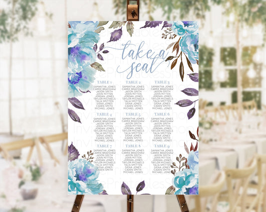 Editable Secret Garden Seating Chart Wildflower Seating Chart Pastel Flowers