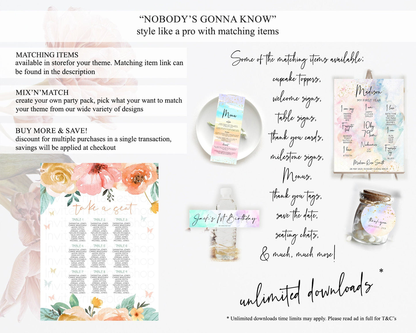 Secret Garden Seating Chart Wildflower Seating Chart Pastel Flowers Seating Chart Enchanted Garden Boho Floral Take A Seat Decor D10347