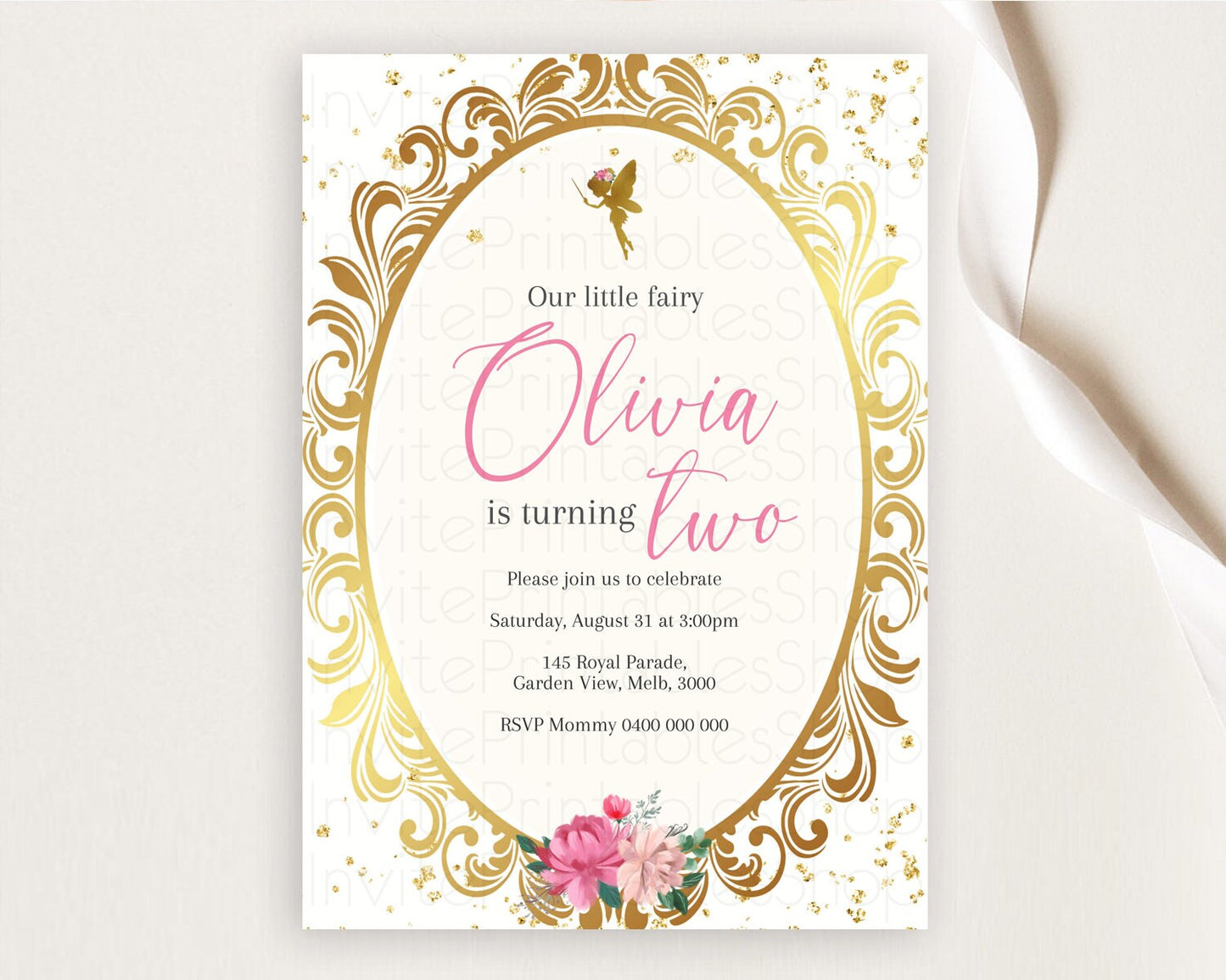 Fairy Birthday Invitation Fairy Invites Fairy Tea Party Fairy Garden Birthday Secret Garden Enchanted Garden Pastel Floral Butterfly D10768