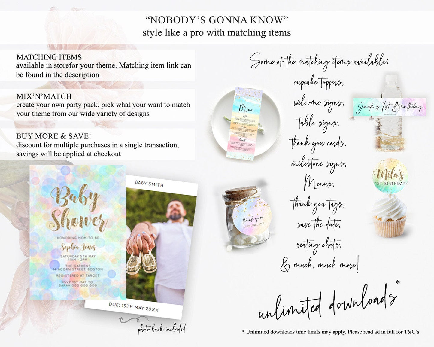 Pastel Confetti Baby Shower Invitation Bath Bomb Baby Shower Invitation Pastel Bubbles Invitation Colorful Watercolour Invitation D10447
