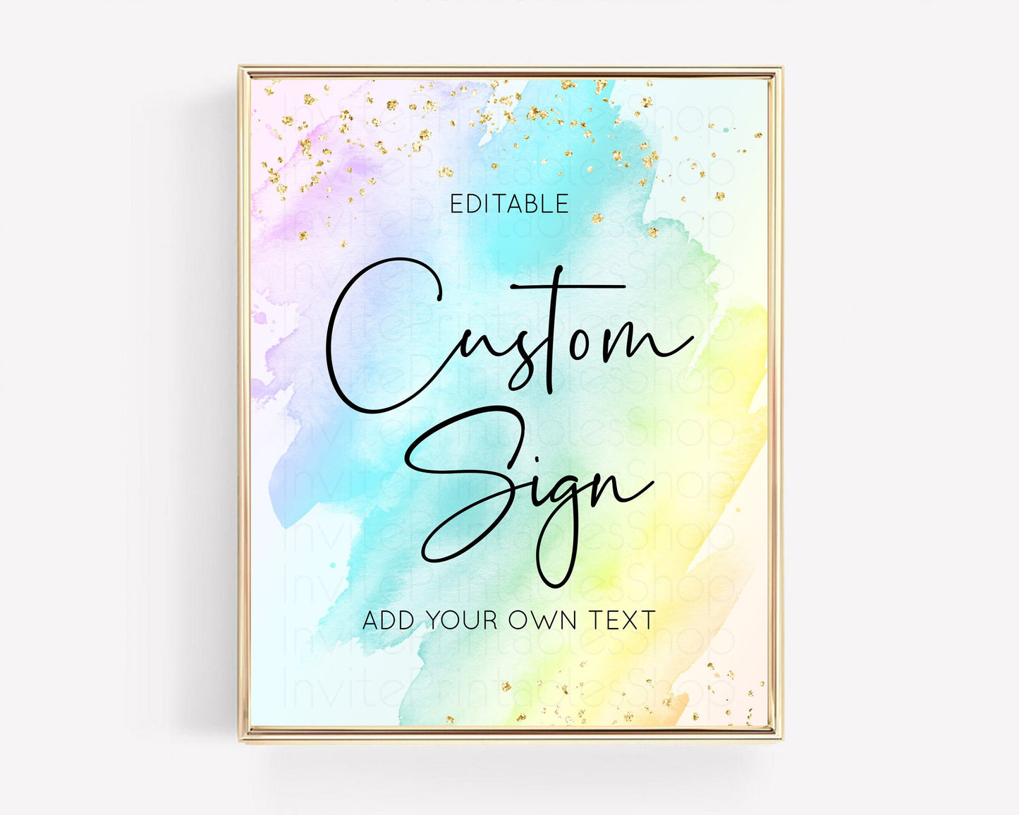 Pastel Rainbow Sign Cards Gifts Sign Table Signs Diaper Sign Books Sign Food Sign Custom Sign Glitter Wedding Birthday Baby Shower 8x10 146