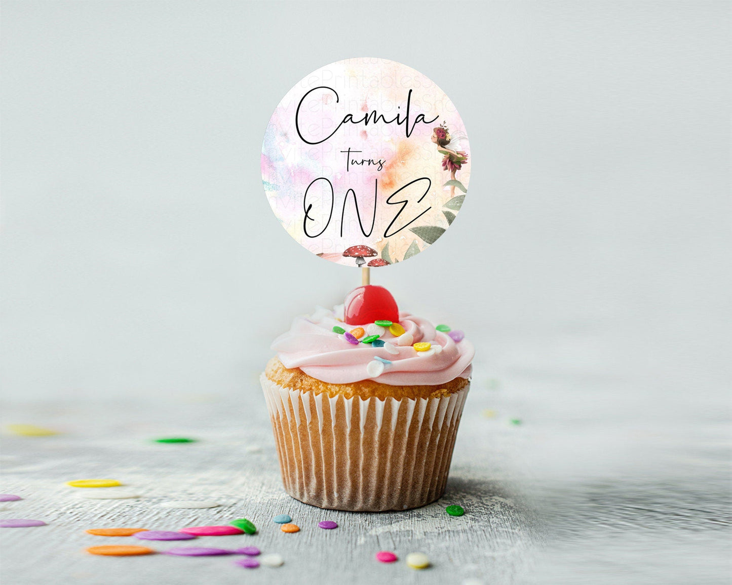 Fairy Cupcake Toppers Pastel Fairy Cupcake Toppers Fairy Floral Garden Cupcake Topper Enchanted Garden Floral Butterfly Party Decor D10555