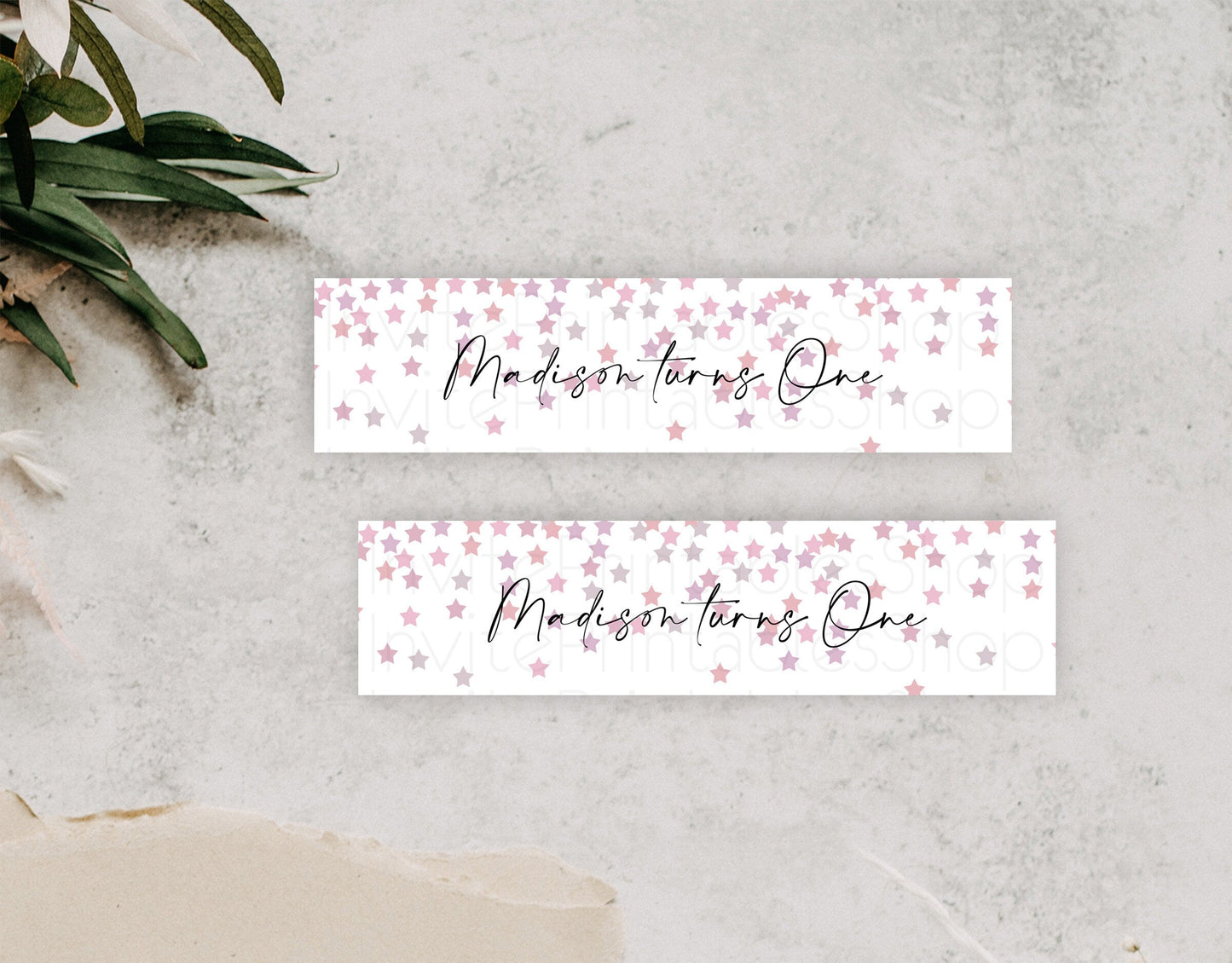 Twinkle Stars Water Label Template Pastel Twinkle Little Star Party Decor Shooting Star Confetti 1st Birthday Baptism Baby Shower D10344