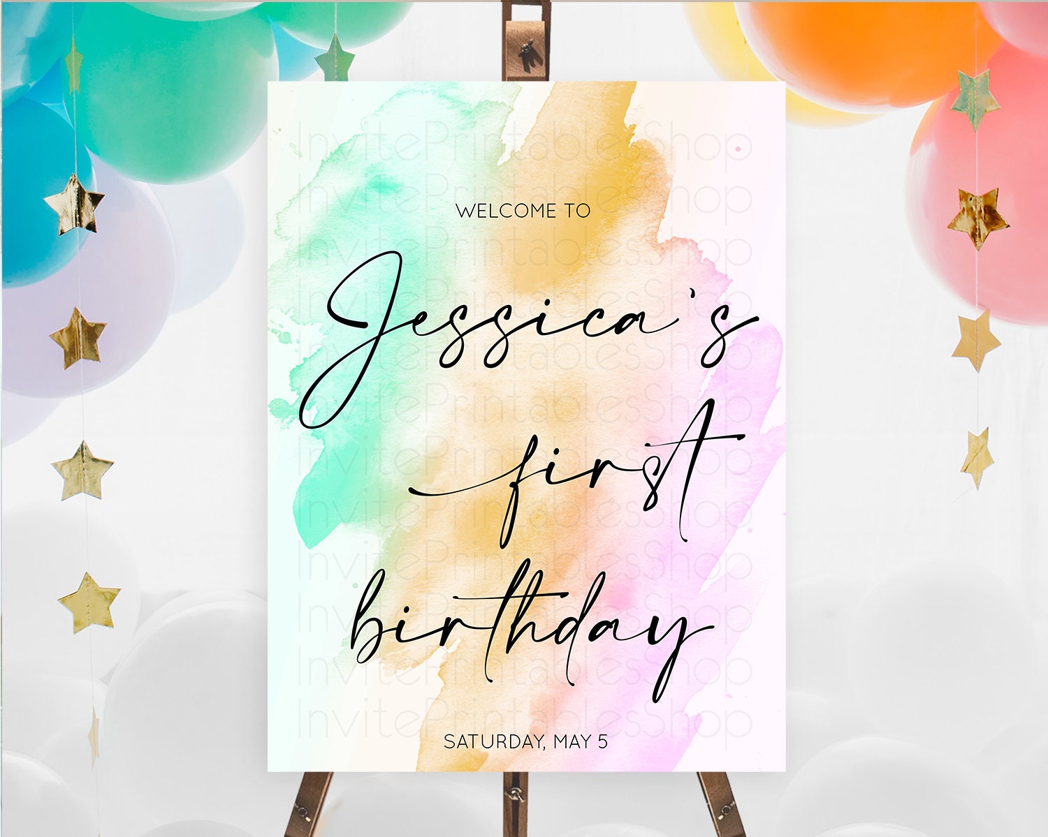 Editable Pastel Welcome Sign Pastel Rainbow Welcome Sign Colorful Rainbow Co