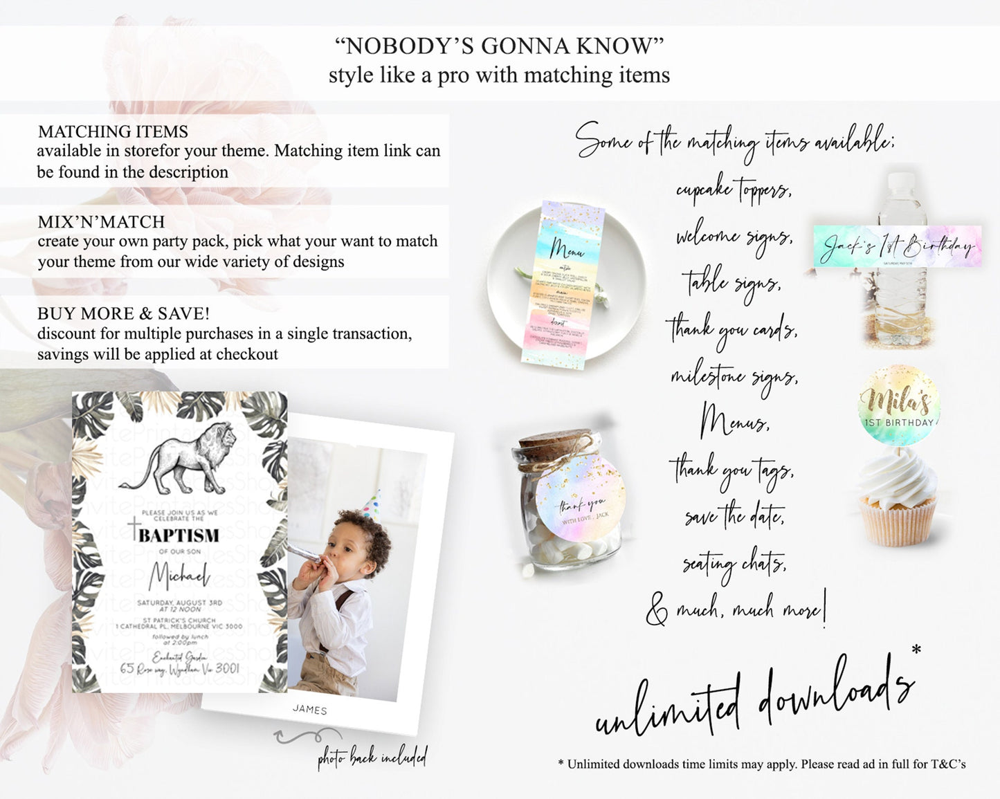 Lion Baptism Invitation Lion Baptism 1st Birthday Invitation Modern Safari Adventure Lion Christening Invitation Holy Communion D10807