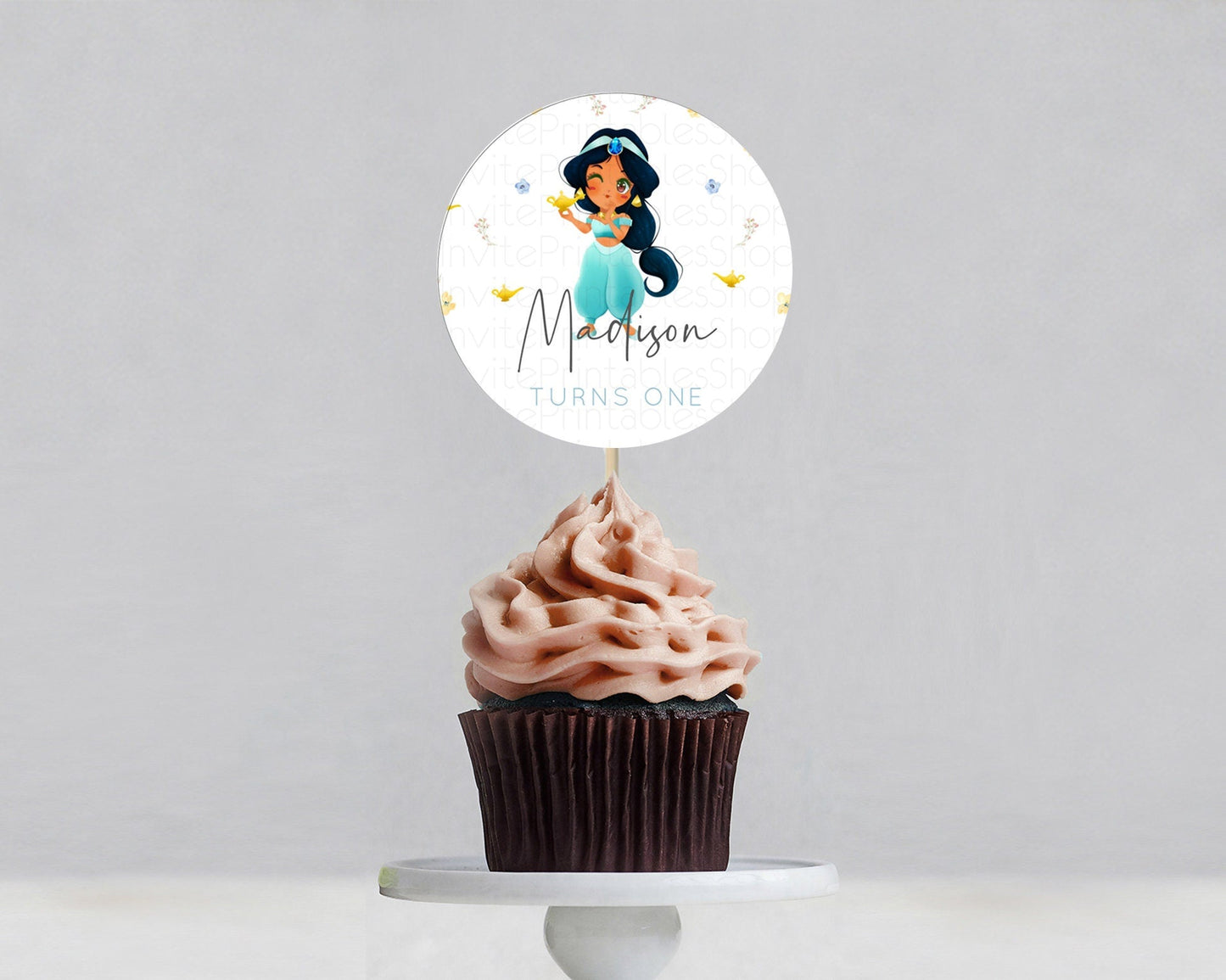 Princess Cupcake Toppers Castle Cupcake Toppers Royal Princess Decor Fairy Tale Enchanted Castle Pastel Floral Garden Table Number D10887