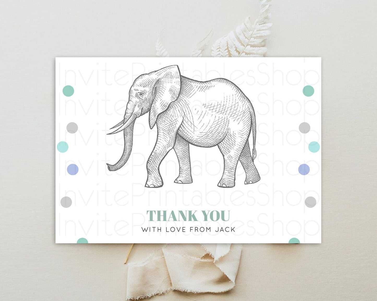 Pastel Elephant Thank You Rainbow Elephant Thank You Card Colorful Rainbow Birthday Thank You Pastel Teacher Thank You Card Template D10859