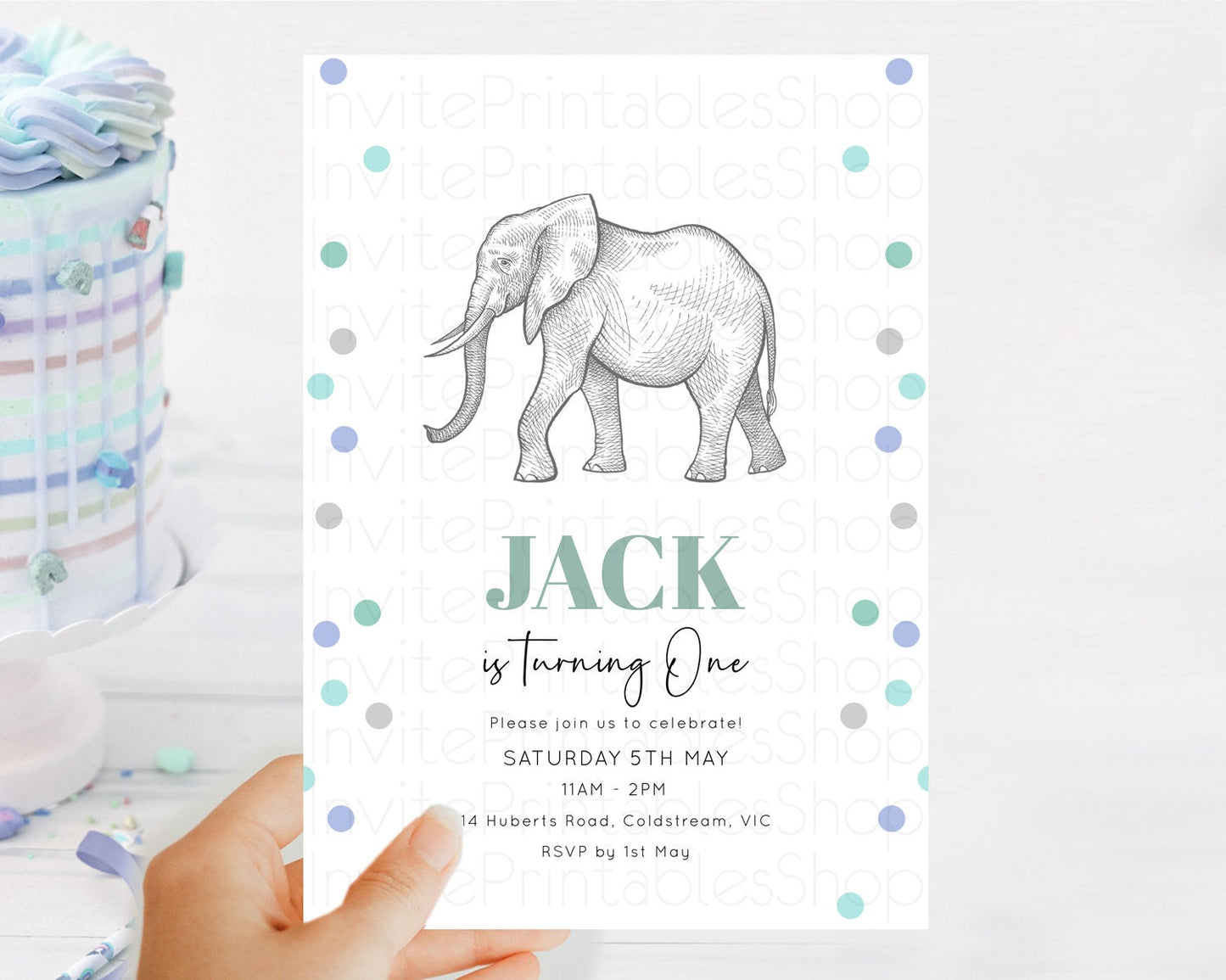 Elephant Birthday Invitation Elephant Invitation Elephant Birthday Safari Elephant Party TWO Wild ONE Jungle Adventure Zoo Birthday D10859