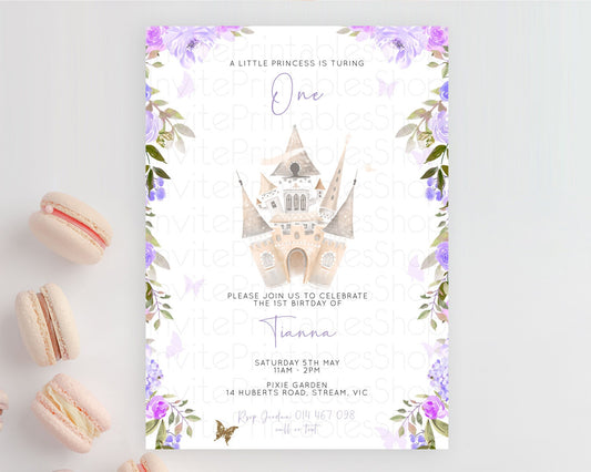 Editable Princess Birthday Invitation Castle Invitation Royal Birthday Fairy
