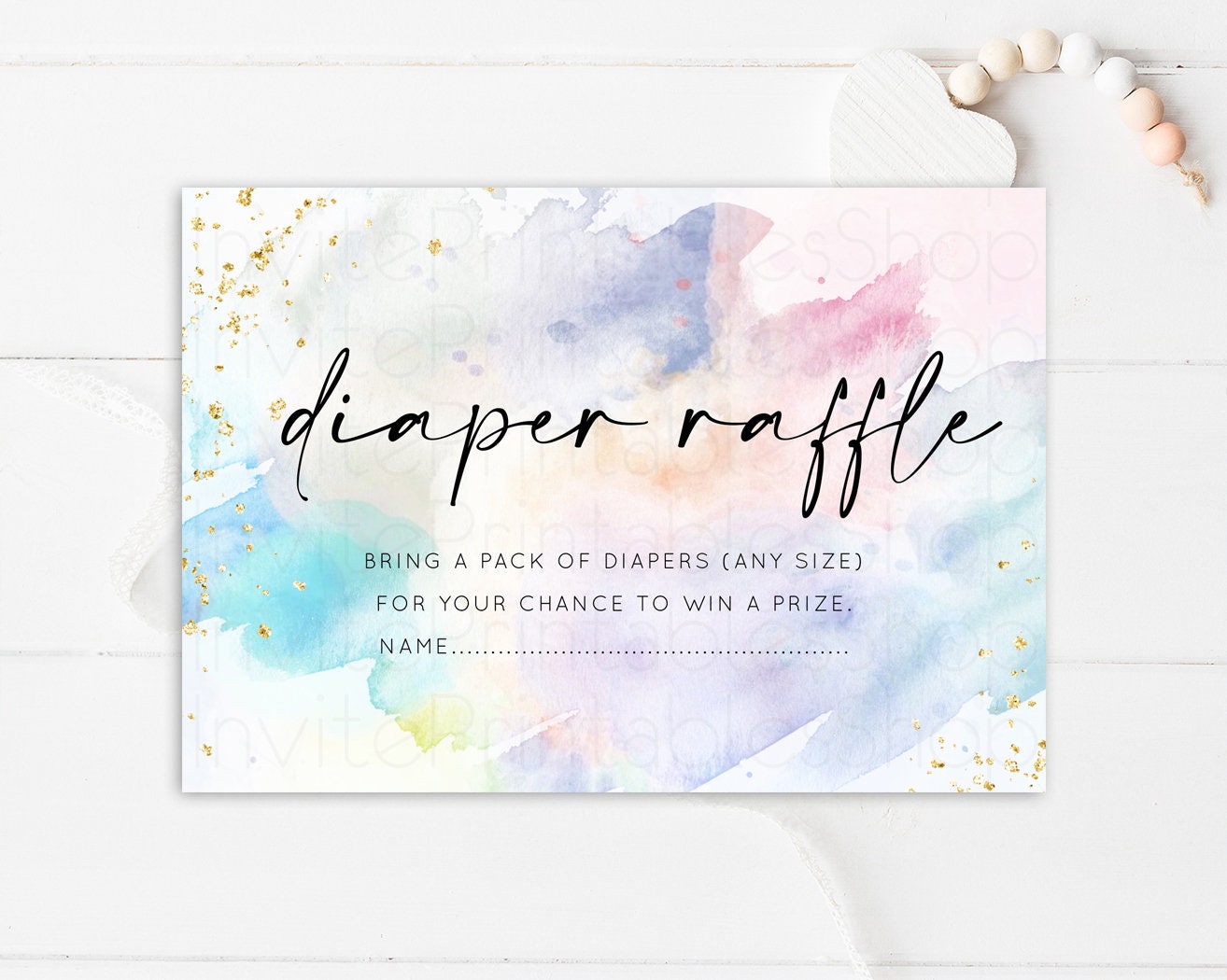 Rainbow Diaper Raffle Pastel Rainbow Diaper Request Colorful Splash Diaper Raffle Tickets Pastel Watercolor Baby Shower Diaper Raffle T487