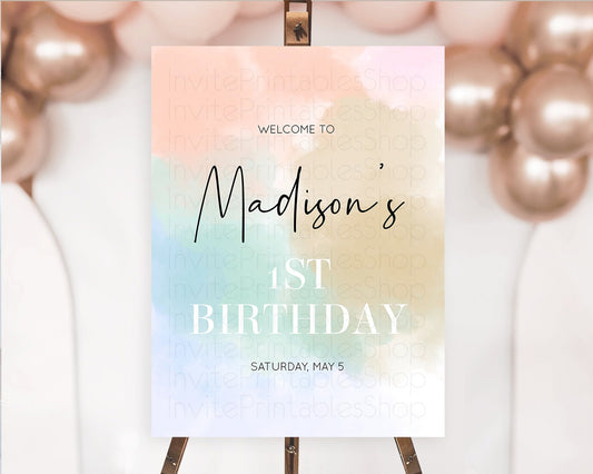 Editable Pastel Welcome Sign Pastel Rainbow Welcome Sign Colorful Rainbow Co