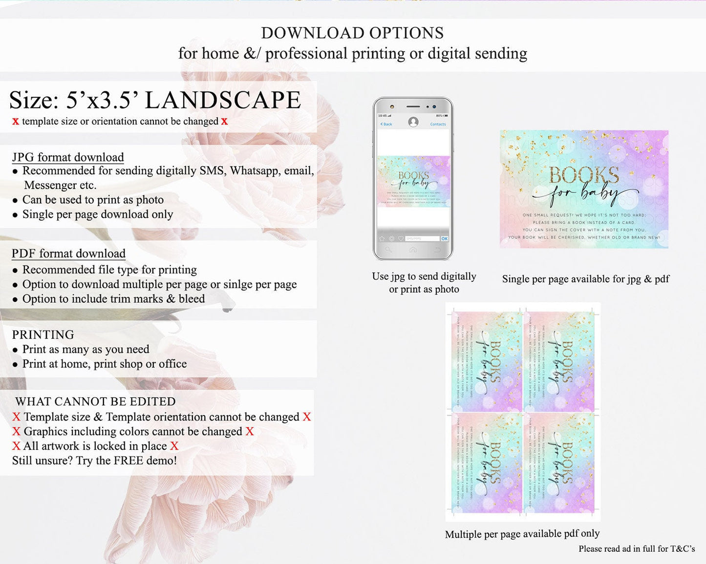 Pastel Books For Baby Card Pastel Rainbow Book Insert Colorful Ombre Watercolor Book Card Confetti Glitter Baby Book Poem Request D10618