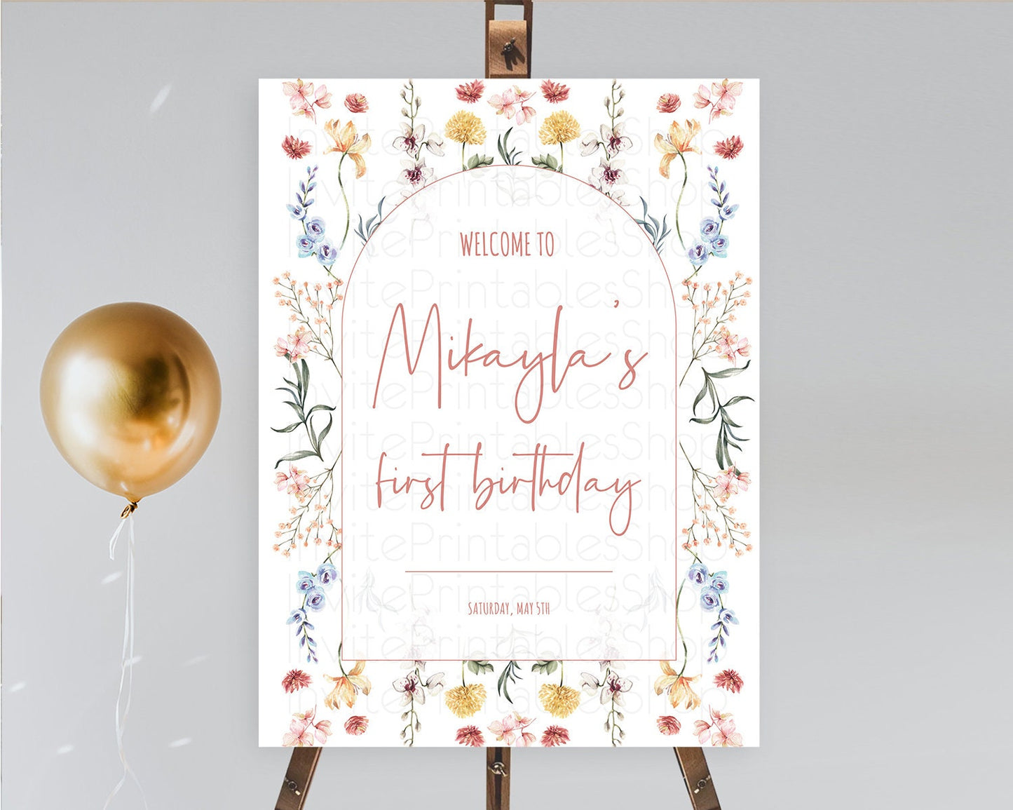 Secret Garden Welcome Sign Wildflower Welcome Board Pastel Flower Garden Welcome Poster Boho Wildflower First Birthday Welcome Sign D10682