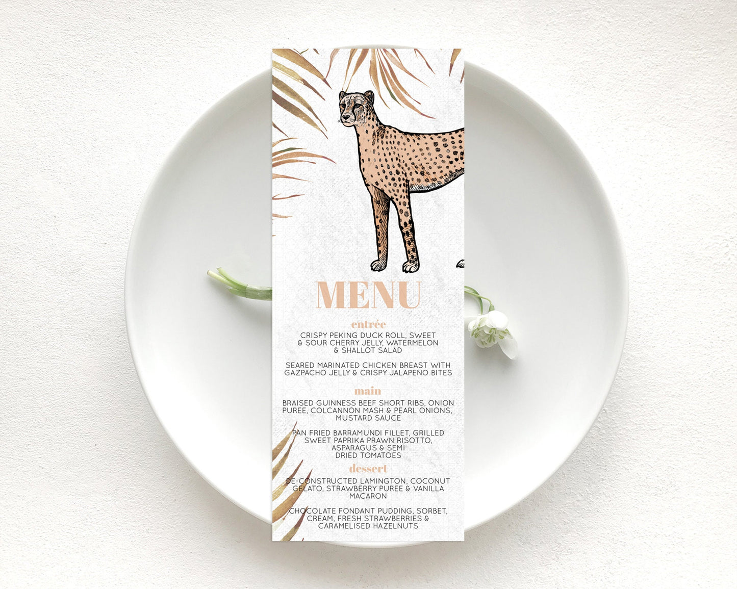 Cheetah Menu Cheetah Menu Template Cheetah Party Table Decor Safari Adventure Decor Cheetah Dinner Dessert Menu Party Food Menu D10291