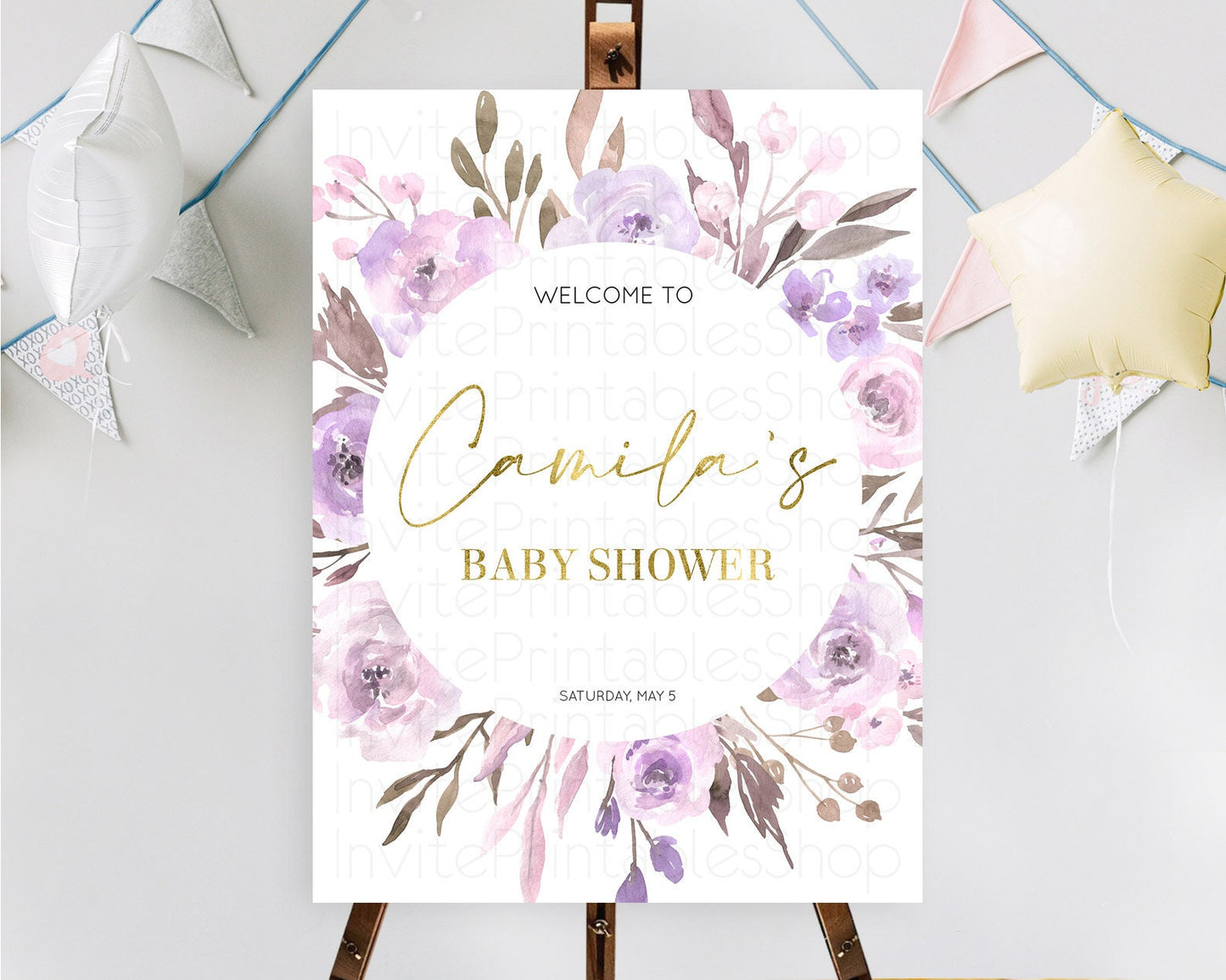 Secret Garden Baby Shower Welcome Sign Wildflower Welcome Board Pastel Flower Garden Welcome Poster Boho Wildflower Welcome Sign D10201